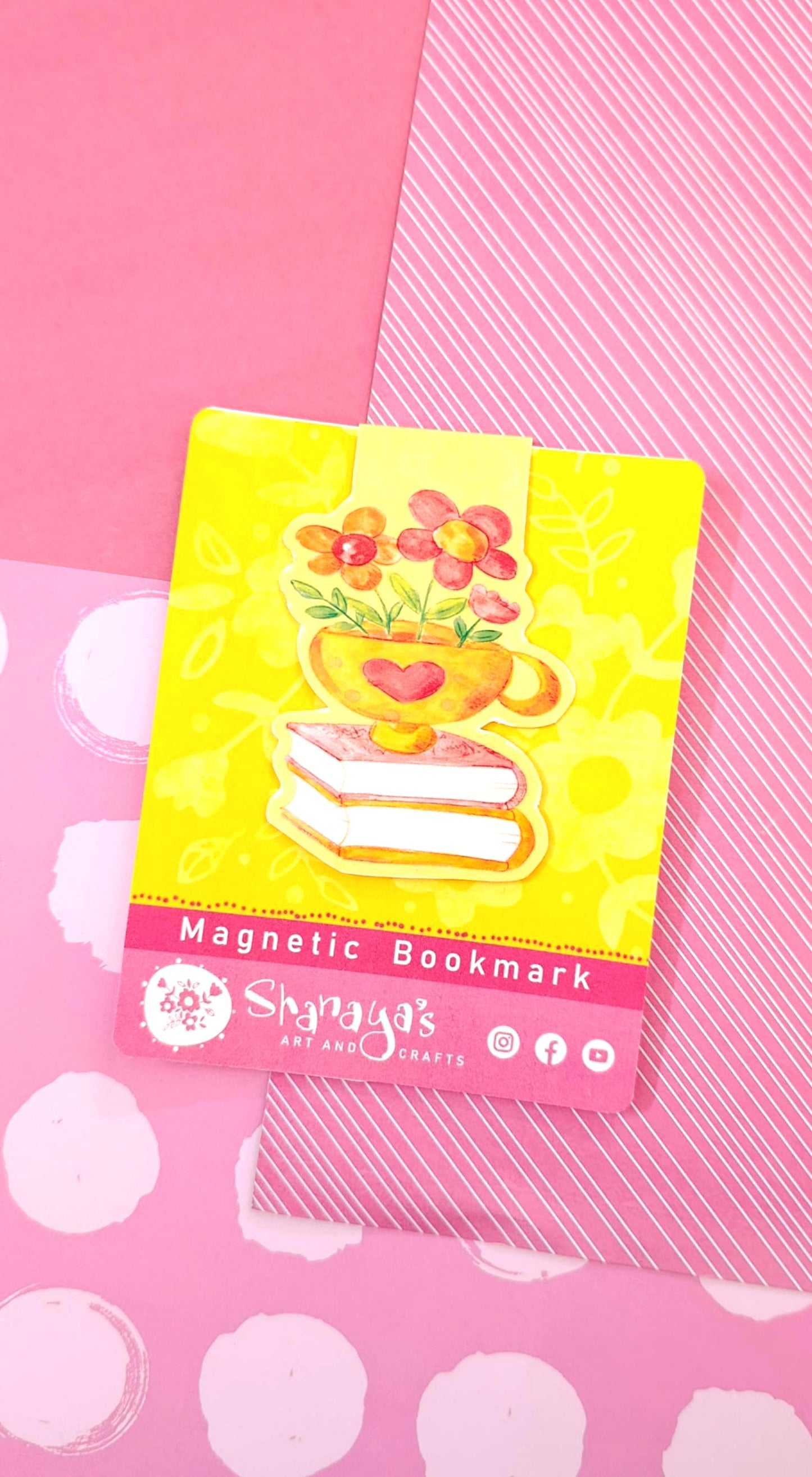 "Tea Cup and Books" Magnetic Bookmark