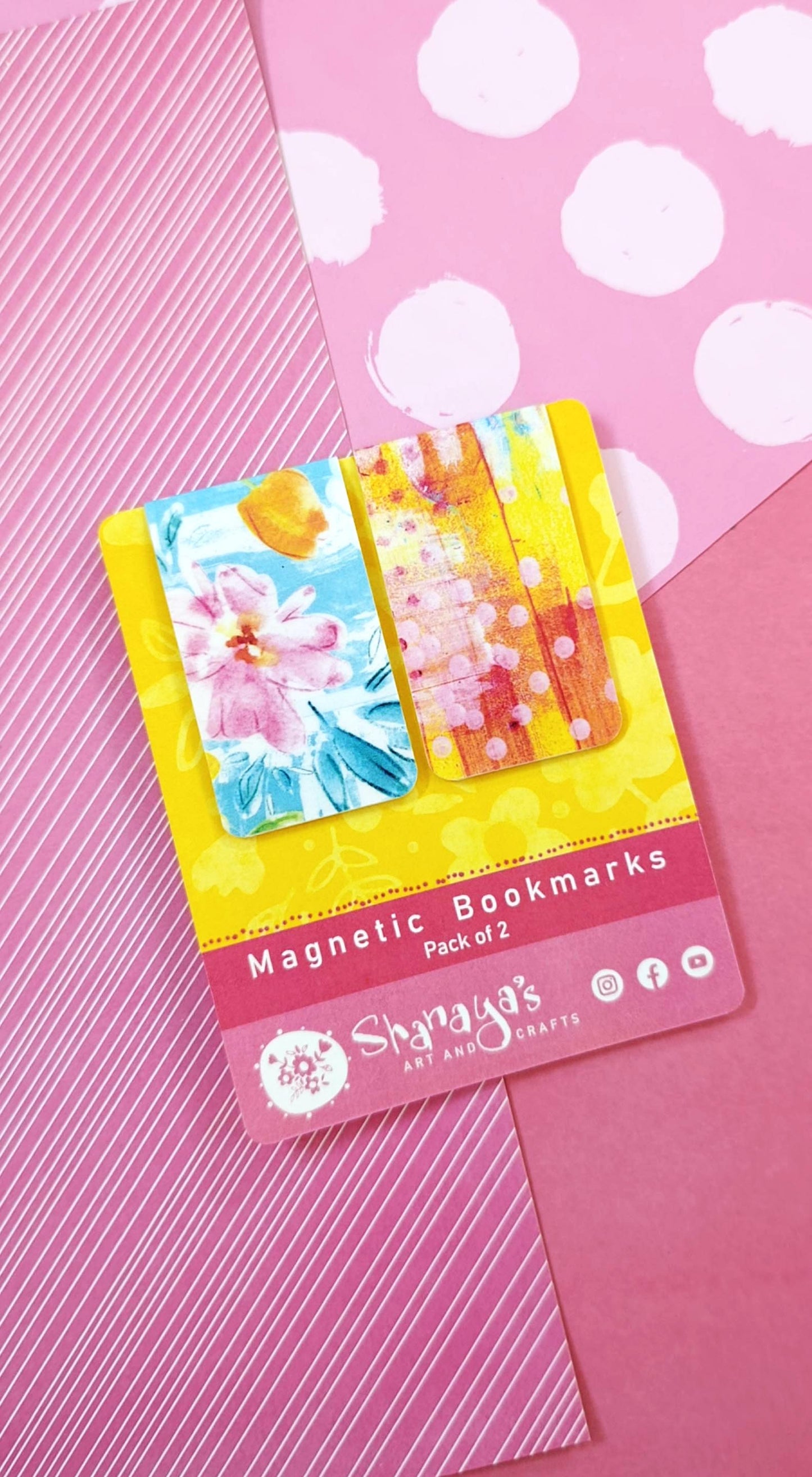 "Floral Pattern 1" Magnetic Bookmarks