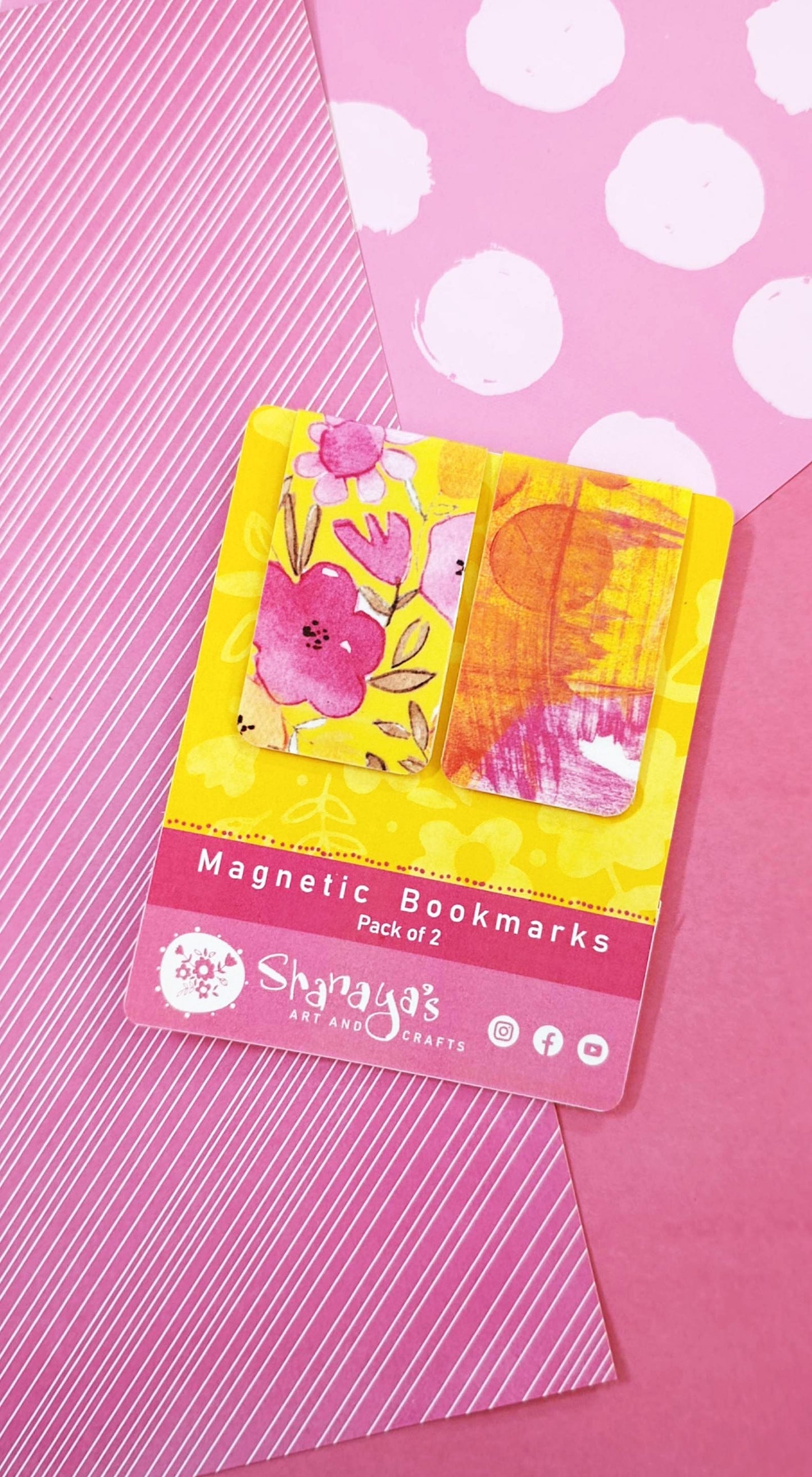 "Floral Pattern 2" Magnetic Bookmarks