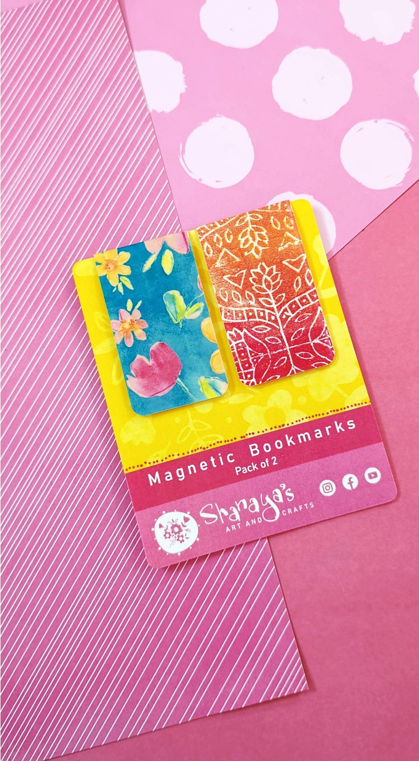 "Floral Pattern 3" Magnetic Bookmarks