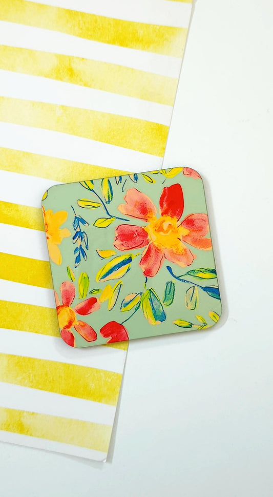 "Floral Pattern 2" Coaster (Pack of 2)